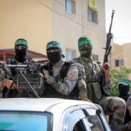 Hamas terrorists in the Gaza Strip