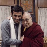 Rami Aman with the Dalai Lama during a visit to Tibet,