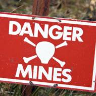 Minefield sign