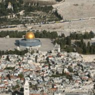 An aerial view of the Old City of Jerusalem