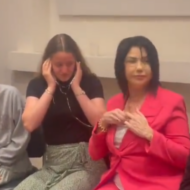 Dee family listening to Lucy's heart