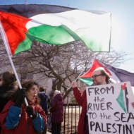 Campus protest of anti-Israel group.