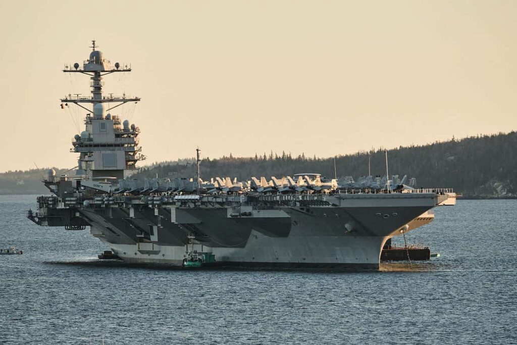 l“USS Gerald R. Ford.” the lead ship of her class of U.S. Navy aircraft carriers, is the one US sent to aid Israel  