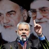 Hamas terrorist organization leader Ismail Haniyeh in Iran. (AP Photo/Vahid Salemi)