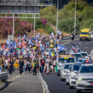 Hostage families march