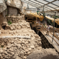 The Israel Antiquities Authority revealed the missing section of the walls of Jerusalem that the Babylonians encountered when they destroyed the city on Tisha B'Av, 2600 years ago in the City of David National Park on July 14, 2021 in Jerusalem. Photo by Olivier Fitoussi/Flash90