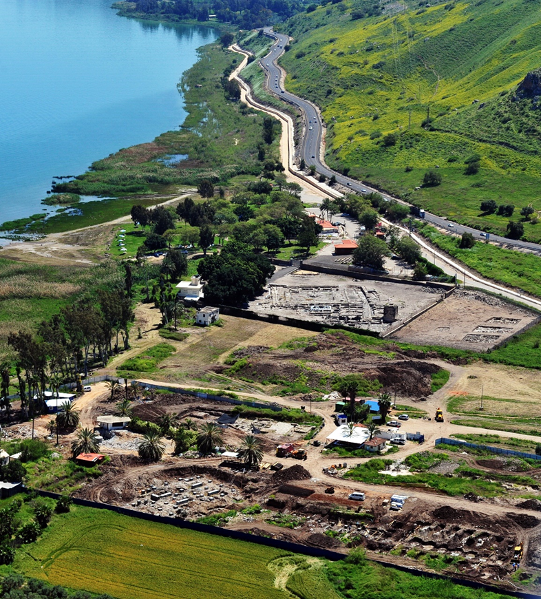 An aerial shot of ancient Migdal. The ruins visible are believed to be only 10% of the ancient city. Photo Credit: AVRAM GRAICER -CC BY-SA 3.0