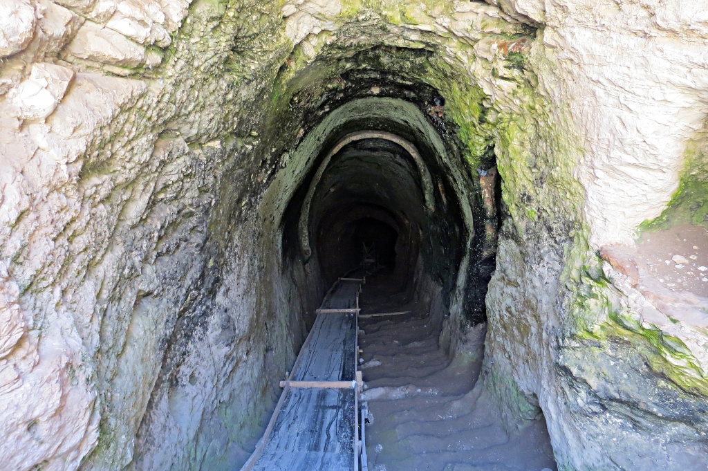 Entrance to the ancient water system. If you look carefully, you can see stairs in the picture (which were built into the structure thousands of years ago, to allow the Canaanites to enter) Photo Credit: Shutterstock