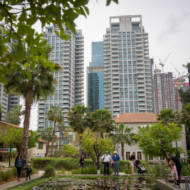 Tel Aviv's Sarona neighborhood. (Miriam Alster/Flash90)