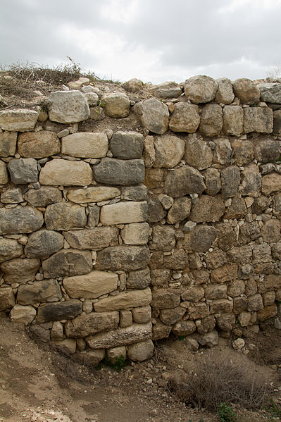 Walls of the massive palace. Over the years, most of the stones were stolen by Arab farmers during the Ottoman period.  Photo Credit: Oren Rozen -  Creative Commons Attribution-Share Alike 3.0 Unported