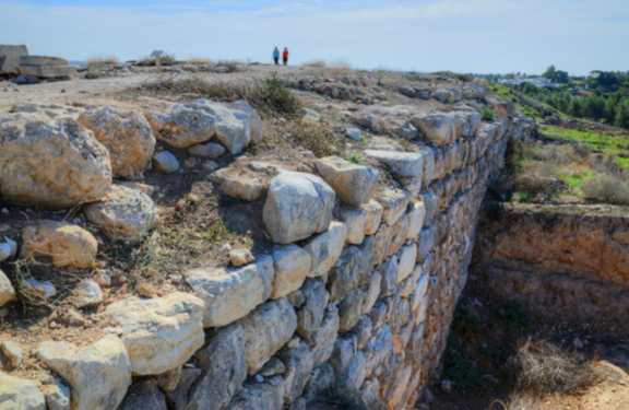 Remains of a monumental building, probably built by King Rehoboam.