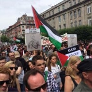 Anti-Israel protest in Dublin, Ireland.