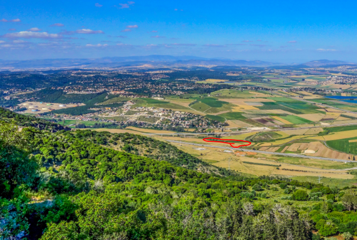  The part of the Kishon River (circled in Red) as seen from the Carmel Mountains, where the false prophets were slaughtered.  Photo Credit: Shutterstock