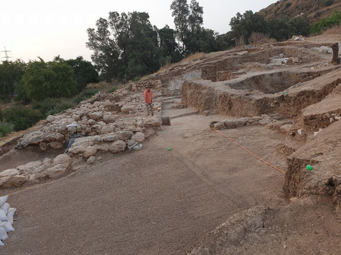  Remnants of the extremely large gate with massive stones. This gate was used by King David & Goliath.  Photo Credit: Tell es-Safi/Gath Archaeological Project