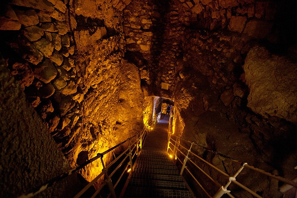 A 3,800-year-old subterranean tunnel providing access to the Gihon Spring, Jerusalem's main water source, located outside the city wall during wartime