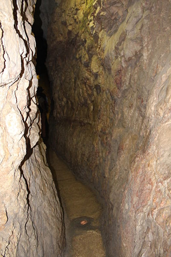 Canaanite Water Tunnel in Jerusalem's City of David, also called the Dry Tunnel by tourists. 