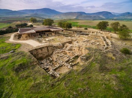 Stunning View of the Ancient Archaeological Remains of Tel Hazor in Israel