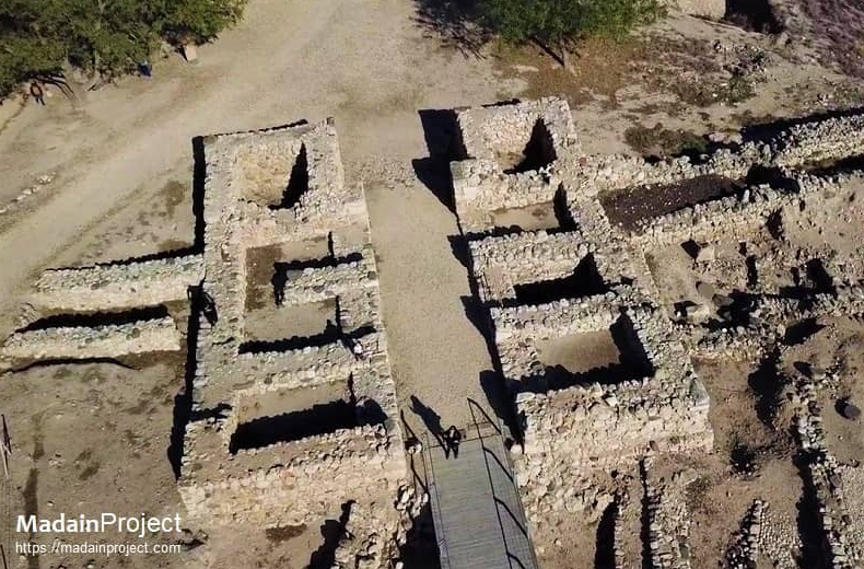 Aerial view of the well-preserved ruins of Solomon's Gate in Hazor