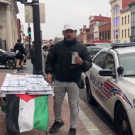 Man selling 'Palestine' gear in Washington DC