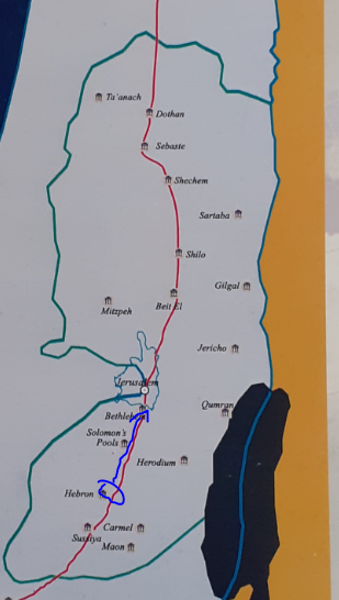 The exact route King David took to conquer Jerusalem. 3000 years later, this route (now paved) is still the main Hebron-Jerusalem route.