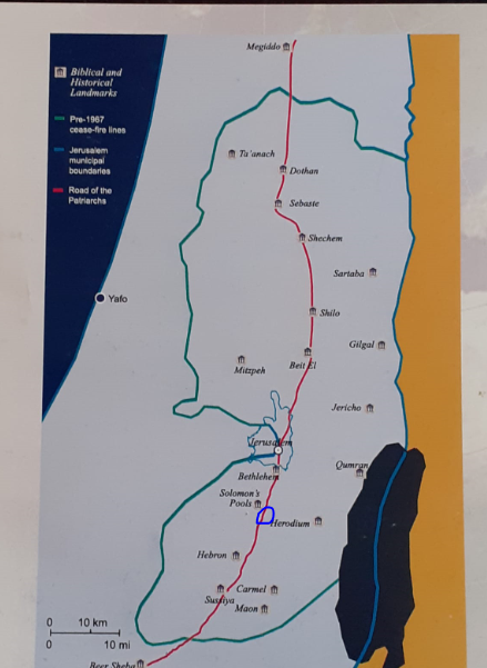 Most of the Book of Genesis took place along this road. The blue circle represents the section of the road between the towns of Alon Shvut and Neve Daniel where tourists can actually walk on today! Most of the Book of Genesis took place along this road. The blue circle represents the section of the road between the towns of Alon Shvut and Neve Daniel where tourists can actually walk on today!