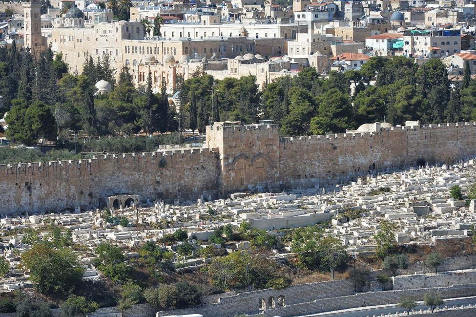 This Muslim cemetery was placed in front of the Mercy Gate to prevent Elijah from heralding in Messiah, although he could have entered anyway, as a priest can enter a non-Jewish cemetery! Photo Credit: Shutterstock This Muslim cemetery was placed in front of the Mercy Gate to prevent Elijah from heralding in Messiah, although he could have entered anyway, as a priest can enter a non-Jewish cemetery! Photo Credit: Shutterstock