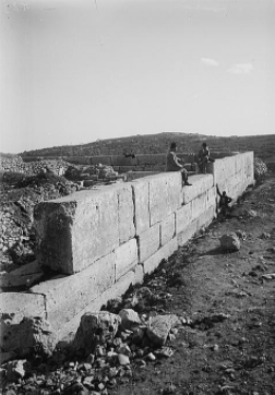 Old picture of a Roman era wall in Hebron