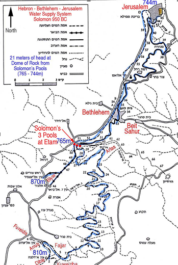 The elaborate aqueduct system which brought water to Jerusalem from today’s Gush Etzion region. Many pipe routes were later added by King Herod and Roman Governor Pontius Pilate. The elaborate aqueduct system which brought water to Jerusalem from today’s Gush Etzion region. Many pipe routes were later added by King Herod and Roman Governor Pontius Pilate.