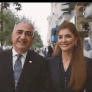 Reza Pahlavi and his wife