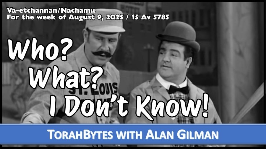 Message info along with a photo of Abbott and Costello's routine, "Who’s on First?" as seen in the film, "The Naughty Nineties"